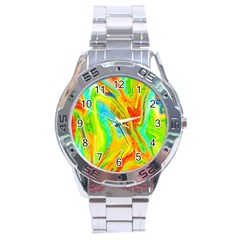 Happy Multicolor Painting Stainless Steel Analogue Watch