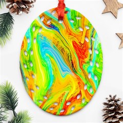 Happy Multicolor Painting Ornament (Oval Filigree) 