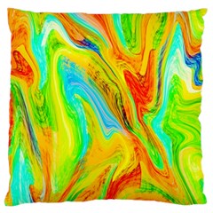 Happy Multicolor Painting Large Cushion Case (one Side) by designworld65