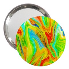 Happy Multicolor Painting 3  Handbag Mirrors