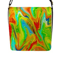 Happy Multicolor Painting Flap Messenger Bag (L) 