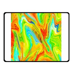 Happy Multicolor Painting Double Sided Fleece Blanket (small)  by designworld65