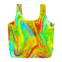 Happy Multicolor Painting Full Print Recycle Bags (L) 