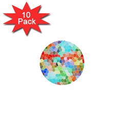 Colorful Mosaic  1  Mini Buttons (10 Pack)  by designworld65