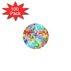 Colorful Mosaic  1  Mini Buttons (100 Pack)  by designworld65