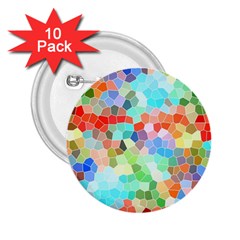 Colorful Mosaic  2 25  Buttons (10 Pack)  by designworld65