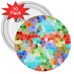 Colorful Mosaic  3  Buttons (10 Pack)  by designworld65