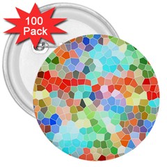 Colorful Mosaic  3  Buttons (100 Pack)  by designworld65