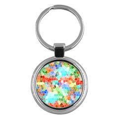 Colorful Mosaic  Key Chains (round)  by designworld65