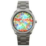 Colorful Mosaic  Sport Metal Watch Front