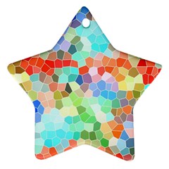 Colorful Mosaic  Star Ornament (two Sides)  by designworld65