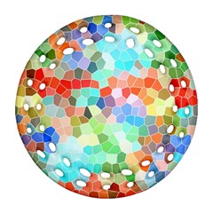 Colorful Mosaic  Ornament (round Filigree)  by designworld65