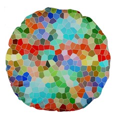 Colorful Mosaic  Large 18  Premium Round Cushions by designworld65