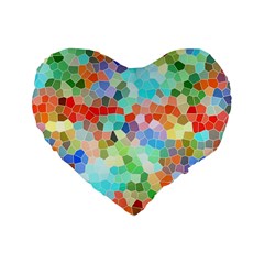 Colorful Mosaic  Standard 16  Premium Heart Shape Cushions by designworld65