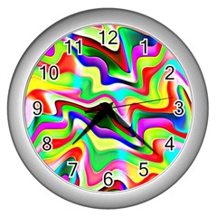 Irritation Colorful Dream Wall Clocks (silver)  by designworld65