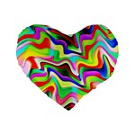 Irritation Colorful Dream Standard 16  Premium Flano Heart Shape Cushions Front