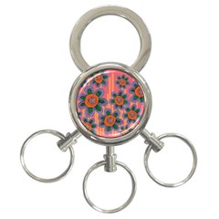 Colorful Floral Dream 3-ring Key Chains by DanaeStudio