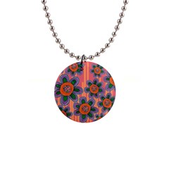 Colorful Floral Dream Button Necklaces by DanaeStudio