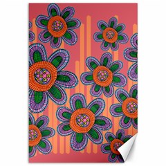 Colorful Floral Dream Canvas 12  X 18   by DanaeStudio