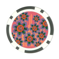 Colorful Floral Dream Poker Chip Card Guards (10 Pack)  by DanaeStudio