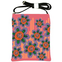 Colorful Floral Dream Shoulder Sling Bags by DanaeStudio