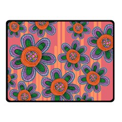 Colorful Floral Dream Double Sided Fleece Blanket (small)  by DanaeStudio