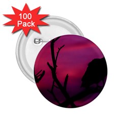 Vultures At Top Of Tree Silhouette Illustration 2 25  Buttons (100 Pack)  by dflcprints