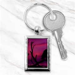 Vultures At Top Of Tree Silhouette Illustration Key Chains (rectangle)  by dflcprints