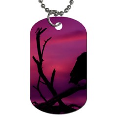 Vultures At Top Of Tree Silhouette Illustration Dog Tag (one Side) by dflcprints