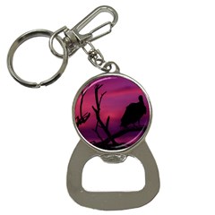 Vultures At Top Of Tree Silhouette Illustration Bottle Opener Key Chains by dflcprints