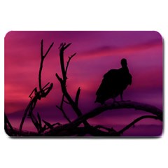 Vultures At Top Of Tree Silhouette Illustration Large Doormat  by dflcprints