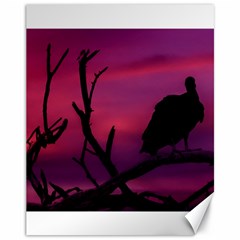 Vultures At Top Of Tree Silhouette Illustration Canvas 11  X 14   by dflcprints