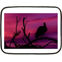 Vultures At Top Of Tree Silhouette Illustration Double Sided Fleece Blanket (mini)  by dflcprints