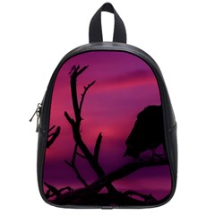 Vultures At Top Of Tree Silhouette Illustration School Bags (small)  by dflcprints