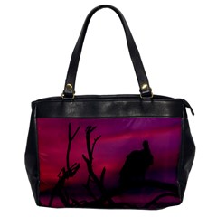 Vultures At Top Of Tree Silhouette Illustration Office Handbags by dflcprints