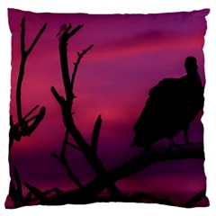 Vultures At Top Of Tree Silhouette Illustration Large Cushion Case (one Side) by dflcprints