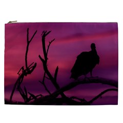 Vultures At Top Of Tree Silhouette Illustration Cosmetic Bag (xxl)  by dflcprints