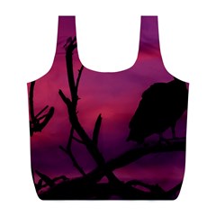 Vultures At Top Of Tree Silhouette Illustration Full Print Recycle Bags (l)  by dflcprints