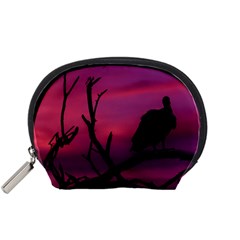 Vultures At Top Of Tree Silhouette Illustration Accessory Pouches (small)  by dflcprints