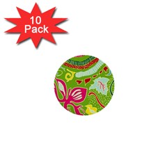 Green Organic Abstract 1  Mini Buttons (10 Pack)  by DanaeStudio