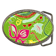 Green Organic Abstract Belt Buckles