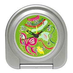 Green Organic Abstract Travel Alarm Clocks