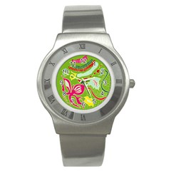 Green Organic Abstract Stainless Steel Watch