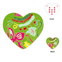 Green Organic Abstract Playing Cards (Heart) 