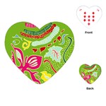 Green Organic Abstract Playing Cards (Heart)  Front