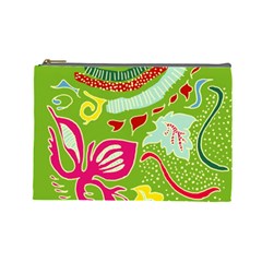 Green Organic Abstract Cosmetic Bag (Large) 