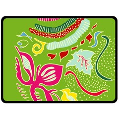 Green Organic Abstract Fleece Blanket (Large) 