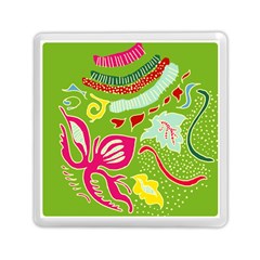 Green Organic Abstract Memory Card Reader (Square) 