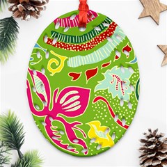 Green Organic Abstract Ornament (Oval Filigree) 