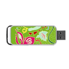 Green Organic Abstract Portable USB Flash (Two Sides)